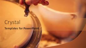  Presentation with clay - Slide set enhanced with close-up-of-potter-putting background and a gold colored foreground