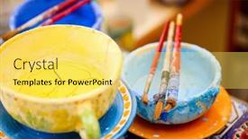  Presentation with ceramics - Slide deck featuring close-up-of-pottery-artist background and a  colored foreground