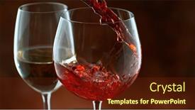  Presentation with cellar - Slides having close-up-of-pouring-red background and a tawny brown colored foreground