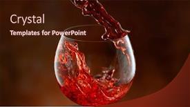  Presentation with cellar - PPT layouts with close-up-of-pouring-red background and a wine colored foreground