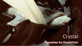  Presentation with chocolate milk - Slide set consisting of close-up-of-pouring-stream background and a wine colored foreground