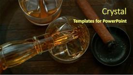  Presentation with rum - Presentation theme featuring close-up-of-pouring-whiskey background and a tawny brown colored foreground