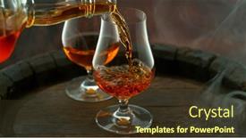  Presentation with rum - Presentation enhanced with close-up-of-pouring-whiskey background and a tawny brown colored foreground