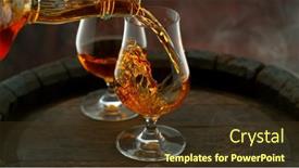  Presentation with rum - Presentation theme enhanced with close-up-of-pouring-whiskey background and a tawny brown colored foreground