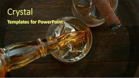  Presentation with rum - PPT layouts enhanced with close-up-of-pouring-whiskey background and a tawny brown colored foreground