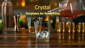  Presentation with rum - Slide set having close-up-of-pouring-whiskey background and a tawny brown colored foreground