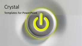  Presentation with power button - Presentation with close up of power button background and a mint green colored foreground