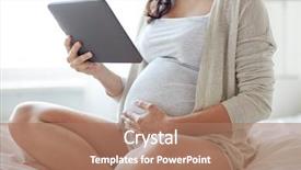  Presentation with pregnant - Presentation theme having close up of pregnant woman background and a coral colored foreground