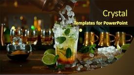  Presentation with cocktail bar - Slides consisting of close-up-of-preparing-mojito background and a wine colored foreground