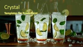  Presentation with cocktail bar - PPT layouts enhanced with close-up-of-preparing-mojito background and a tawny brown colored foreground