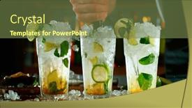 Presentation with cocktail bar - PPT layouts having close-up-of-preparing-mojito background and a tawny brown colored foreground