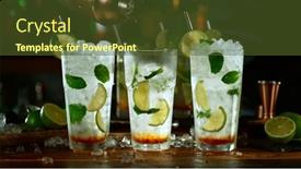  Presentation with cocktail bar - Presentation theme with close-up-of-preparing-mojito background and a tawny brown colored foreground