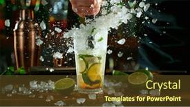  Presentation with cocktail bar - PPT theme featuring close-up-of-preparing-mojito background and a tawny brown colored foreground