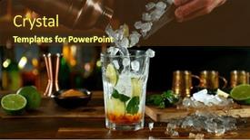  Presentation with cocktail bar - Theme featuring close-up-of-preparing-mojito and a tawny brown colored foreground