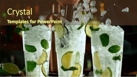  Presentation with bar - Slides featuring close-up-of-preparing-mojito background and a tawny brown colored foreground