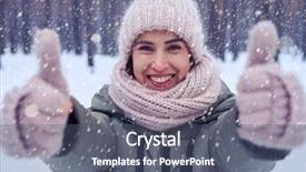  Presentation with forest winter - Amazing PPT layouts having close-up of pretty woman under snowfall in the forest showing thumbs up gesture outdoors portrait of winter girl standing in the forest backdrop and a gray colored foreground
