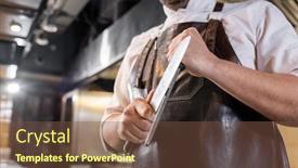  Presentation with chef - PPT layouts featuring close-up-of-professional-chef background and a tawny brown colored foreground