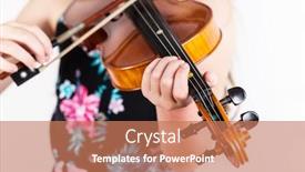  Presentation with professional - Amazing presentation theme having close-up-of-professional-violin backdrop and a coral colored foreground