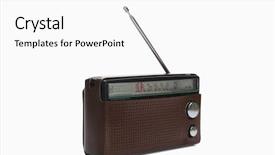  Presentation with radio - Theme having close-up of radio background and a white colored foreground