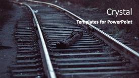  Presentation with industrial zone - Audience pleasing presentation consisting of close-up-of-railway-tracks backdrop and a dark gray colored foreground