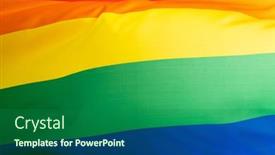  Presentation with lgbt pride flag rainbow flag - PPT theme having close-up-of-rainbow-coloured background and a forest green colored foreground