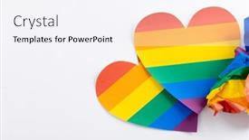  Presentation with rainbow pride - PPT theme enhanced with close-up-of-rainbow-coloured background and a sky blue colored foreground