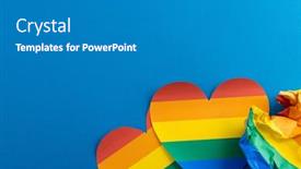 Presentation with rainbow pride - PPT theme featuring close-up-of-rainbow-coloured background and a gray colored foreground