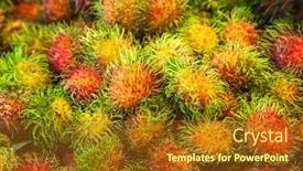  Presentation with rambutan - Amazing slides having close-up-of-rambutan-fruit backdrop and a tawny brown colored foreground