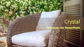  Presentation with close up of bartender - Presentation theme consisting of close-up-of-rattan-armchair background and a tawny brown colored foreground