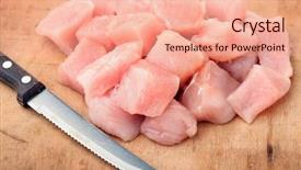  Presentation with old wood - Colorful presentation enhanced with close up of raw chicken backdrop and a coral colored foreground