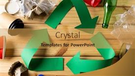  Presentation with recycling paper - Presentation theme featuring close-up-of-recycling-symbol background and a yellow colored foreground