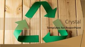  Presentation with recycling paper - Theme consisting of close-up-of-recycling-symbol background and a coral colored foreground