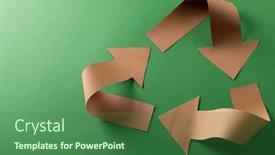  Presentation with recycling paper - Presentation consisting of close-up-of-recycling-symbol background and a ocean colored foreground