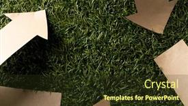  Presentation with recycling paper - Presentation design featuring close-up-of-recycling-symbol background and a tawny brown colored foreground