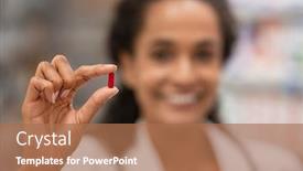  Presentation with pharmacist - PPT layouts with close-up-of-red-analgesic background and a coral colored foreground