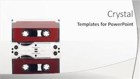 Presentation with cassette - Presentation design consisting of close-up-of-red-cassette and a white colored foreground