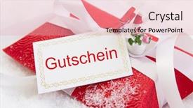  Presentation with text box - Slide set having christmas present box with german background and a lemonade colored foreground