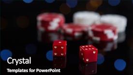  Presentation with blue and red dice - Audience pleasing slides consisting of close-up of red dices backdrop and a  colored foreground