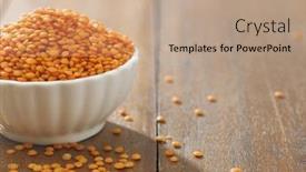  Presentation with food red - Colorful theme enhanced with close-up-of-red-lentils backdrop and a coral colored foreground