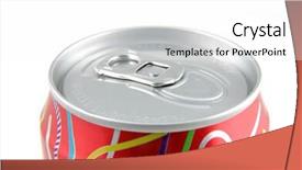  Presentation with soda - PPT theme having close up of red soda can top in isolated white background background and a white colored foreground