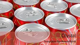  Presentation with soda - Theme enhanced with close up of red soda cans background background and a red colored foreground