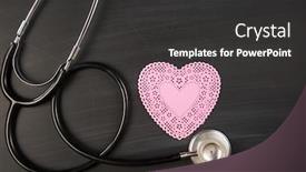  Presentation with shape heart - PPT layouts with close-up-of-red-stethoscope background and a dark gray colored foreground