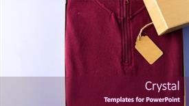  Presentation with retail - Presentation theme enhanced with close-up-of-red-sweatshirt background and a tawny brown colored foreground