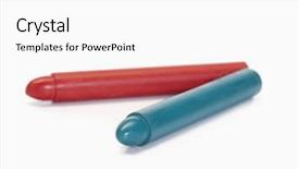  Presentation with crayons - Presentation design with red and blue crayons background and a white colored foreground