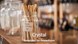  Presentation with plastic straws - PPT theme enhanced with straws in sustainable plastic free background and a red colored foreground