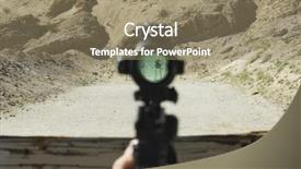  Presentation with target - PPT theme featuring close up of rifle scoop background and a coral colored foreground