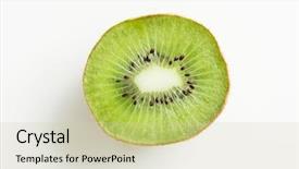  Presentation with diet - Audience pleasing presentation design consisting of close up of ripe kiwi backdrop and a soft green colored foreground