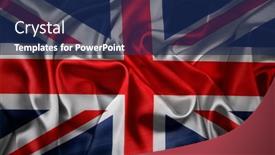  Presentation with union jack - PPT theme enhanced with close-up-of-rippled-union background and a navy blue colored foreground