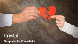  Presentation with broken heart - PPT theme consisting of close-up of road background and a tawny brown colored foreground