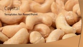  Presentation with nuts - Beautiful slide deck featuring close-up-of-roasted-cashew backdrop and a coral colored foreground